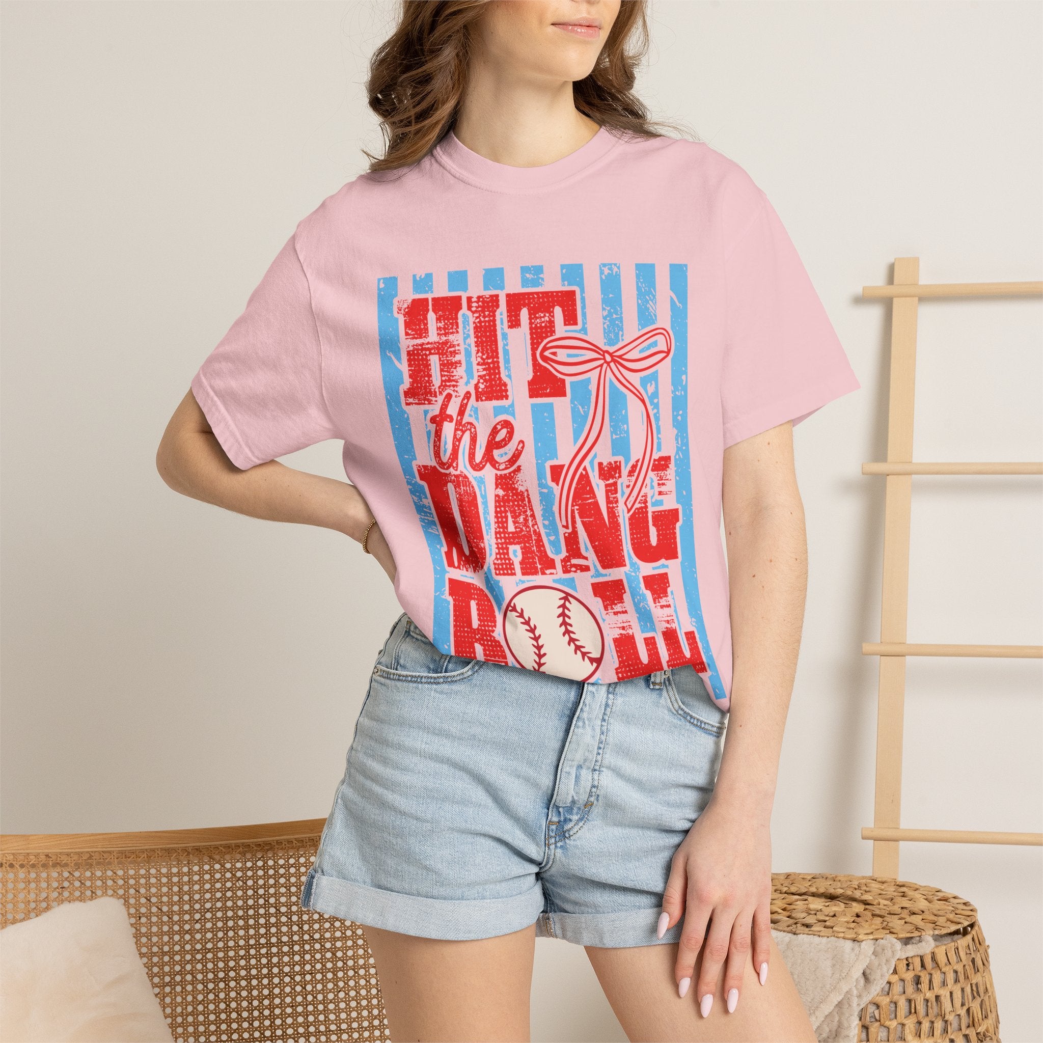 Hit the Dang Ball Baseball T-Shirt — Patriotic Retro Soft Graphic Tee