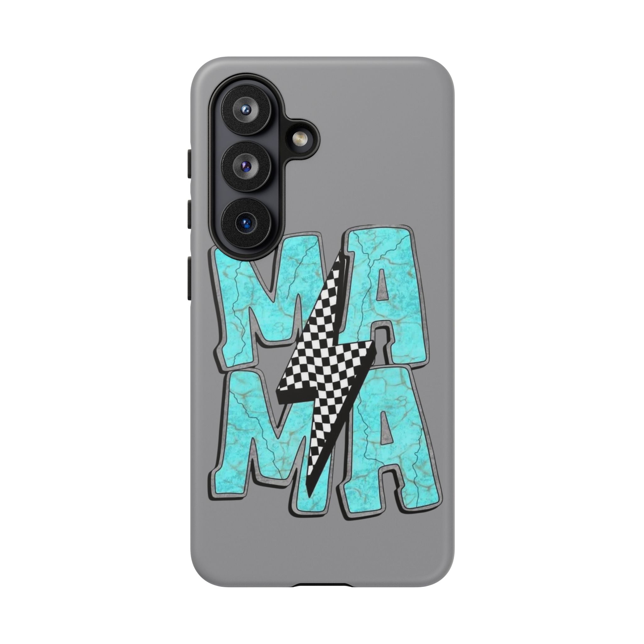 Mama Lightning Phone Case — Turquoise Marble MAMA Design, Protective iPhone Case for Moms
