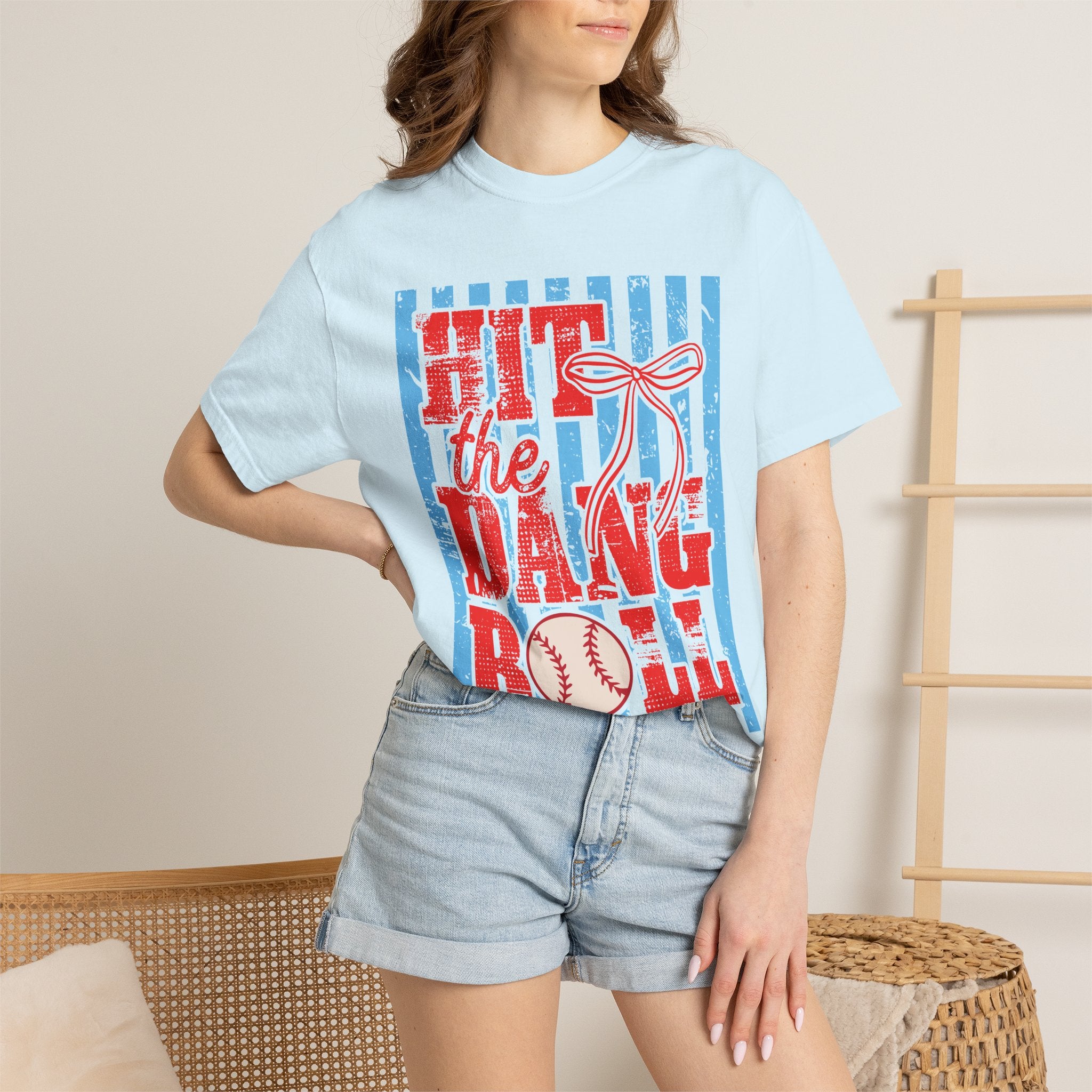 Hit the Dang Ball Baseball T-Shirt — Patriotic Retro Soft Graphic Tee