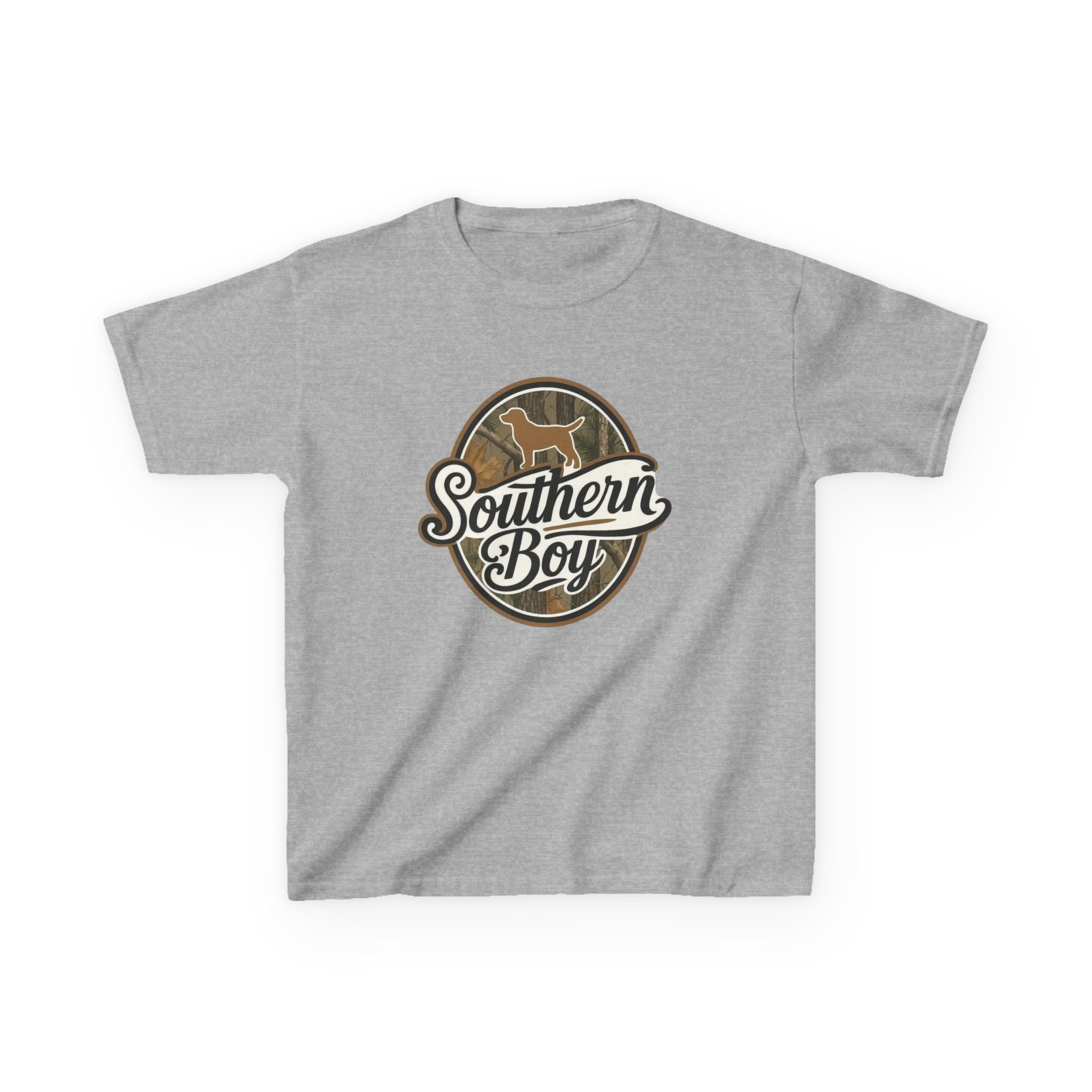 Southern Boy Kids T-Shirt | Camouflage Script Logo