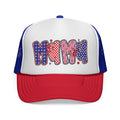 Patriotic Mama Trucker Cap – Red White & Blue Fourth of July Mesh Hat