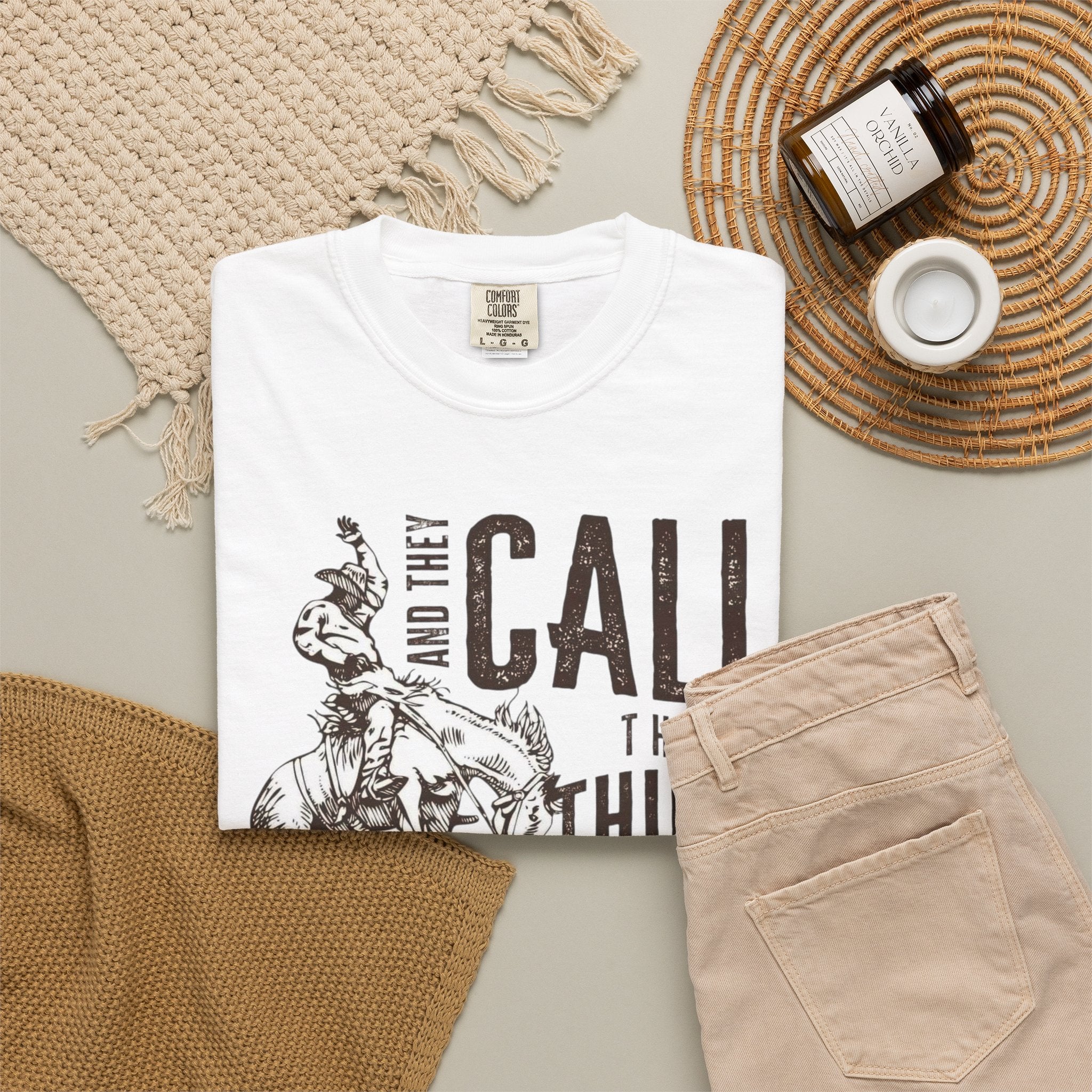 Rodeo Bucking Bull T-Shirt — "And They Call The Thing Rodeo" Western Graphic Tee