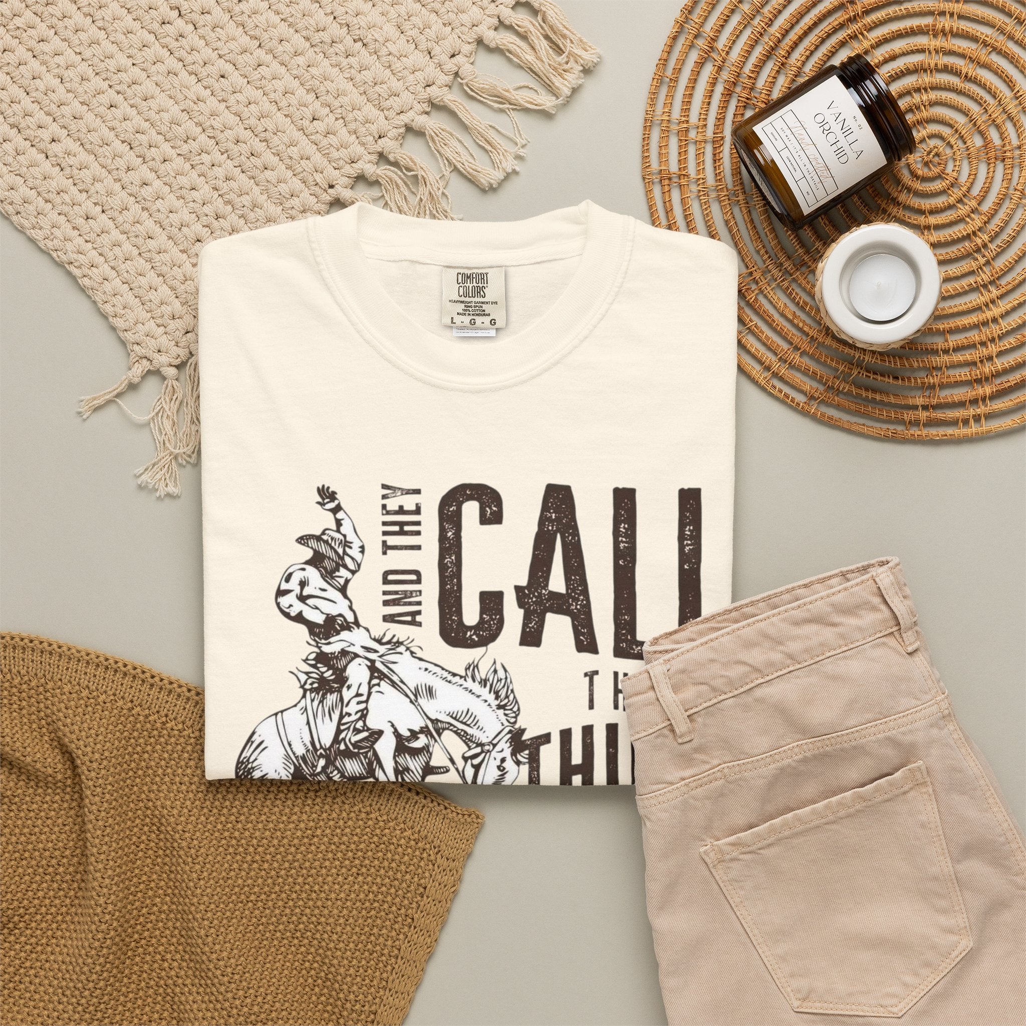 Rodeo Bucking Bull T-Shirt — "And They Call The Thing Rodeo" Western Graphic Tee