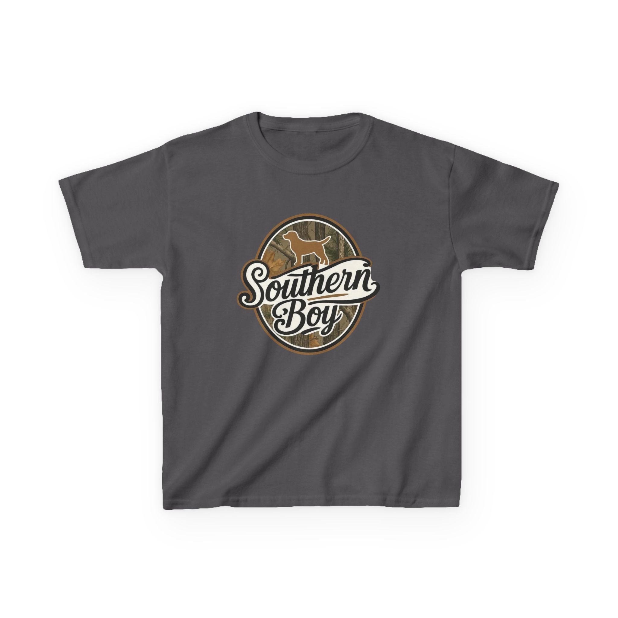Southern Boy Kids T-Shirt | Camouflage Script Logo