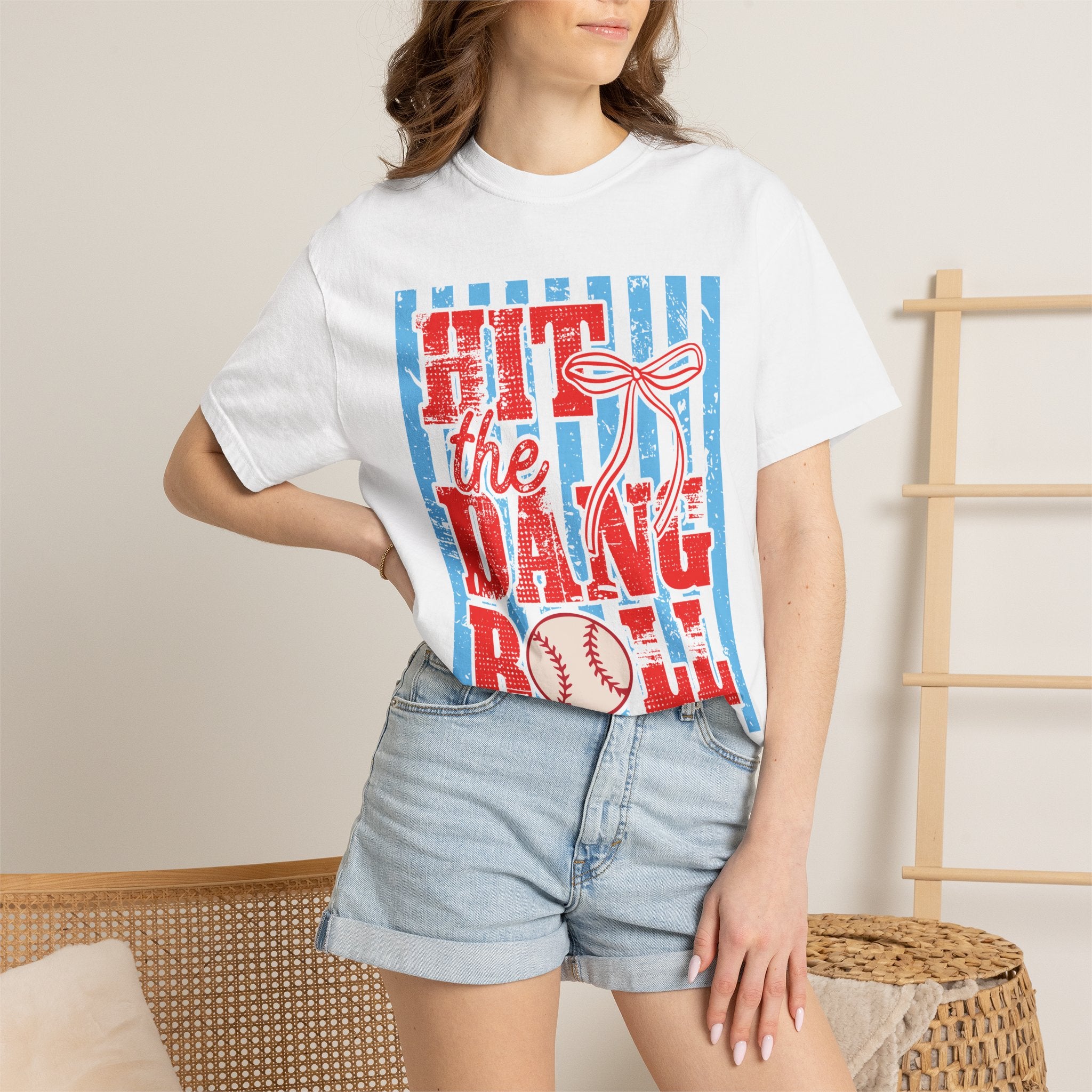 Hit the Dang Ball Baseball T-Shirt — Patriotic Retro Soft Graphic Tee