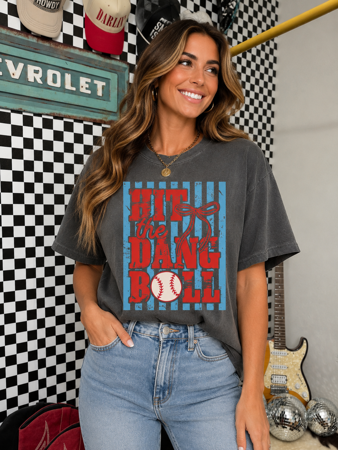 Hit the Dang Ball Baseball T-Shirt — Patriotic Retro Soft Graphic Tee