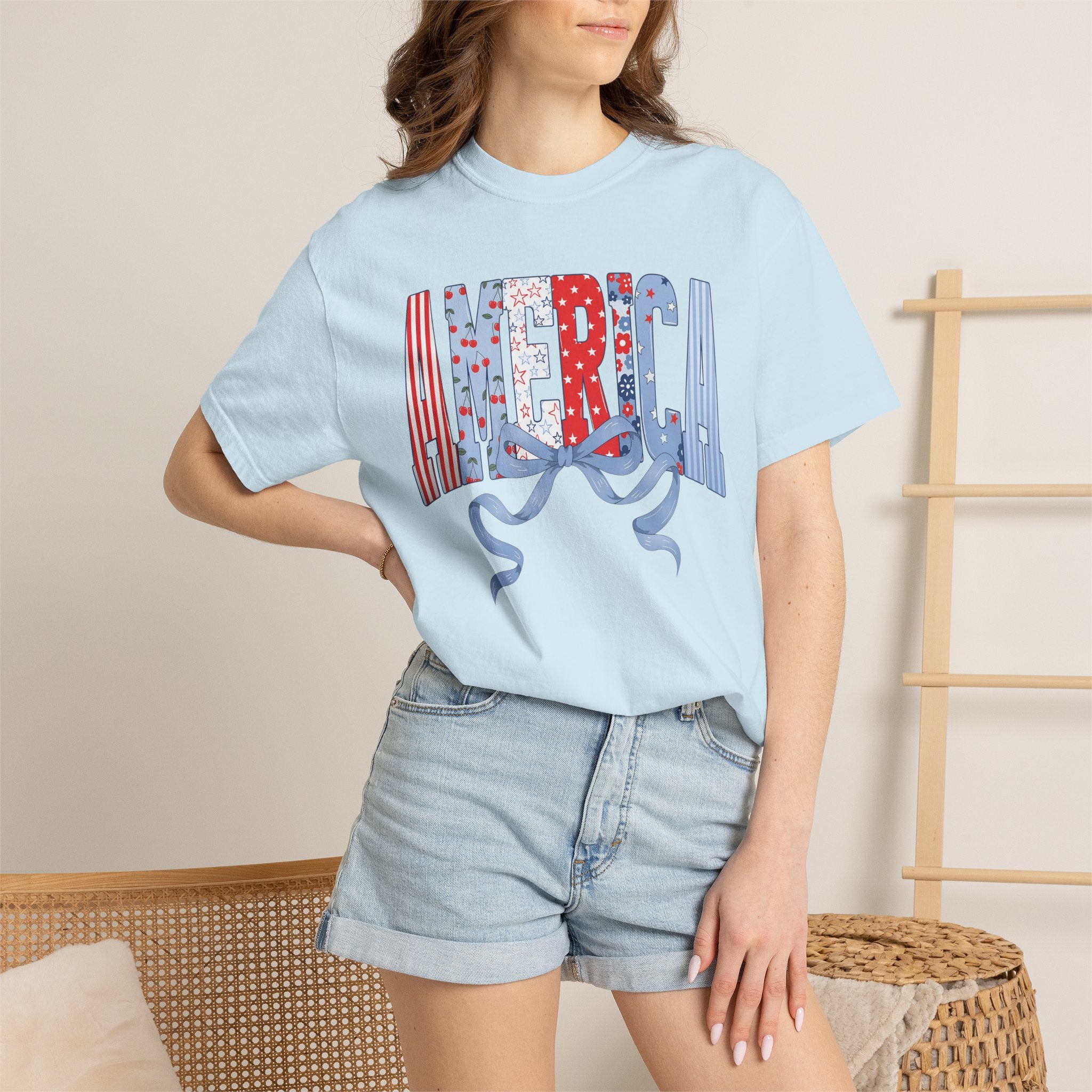 America Ribbon Graphic T-Shirt — Patriotic Fourth of July Tee