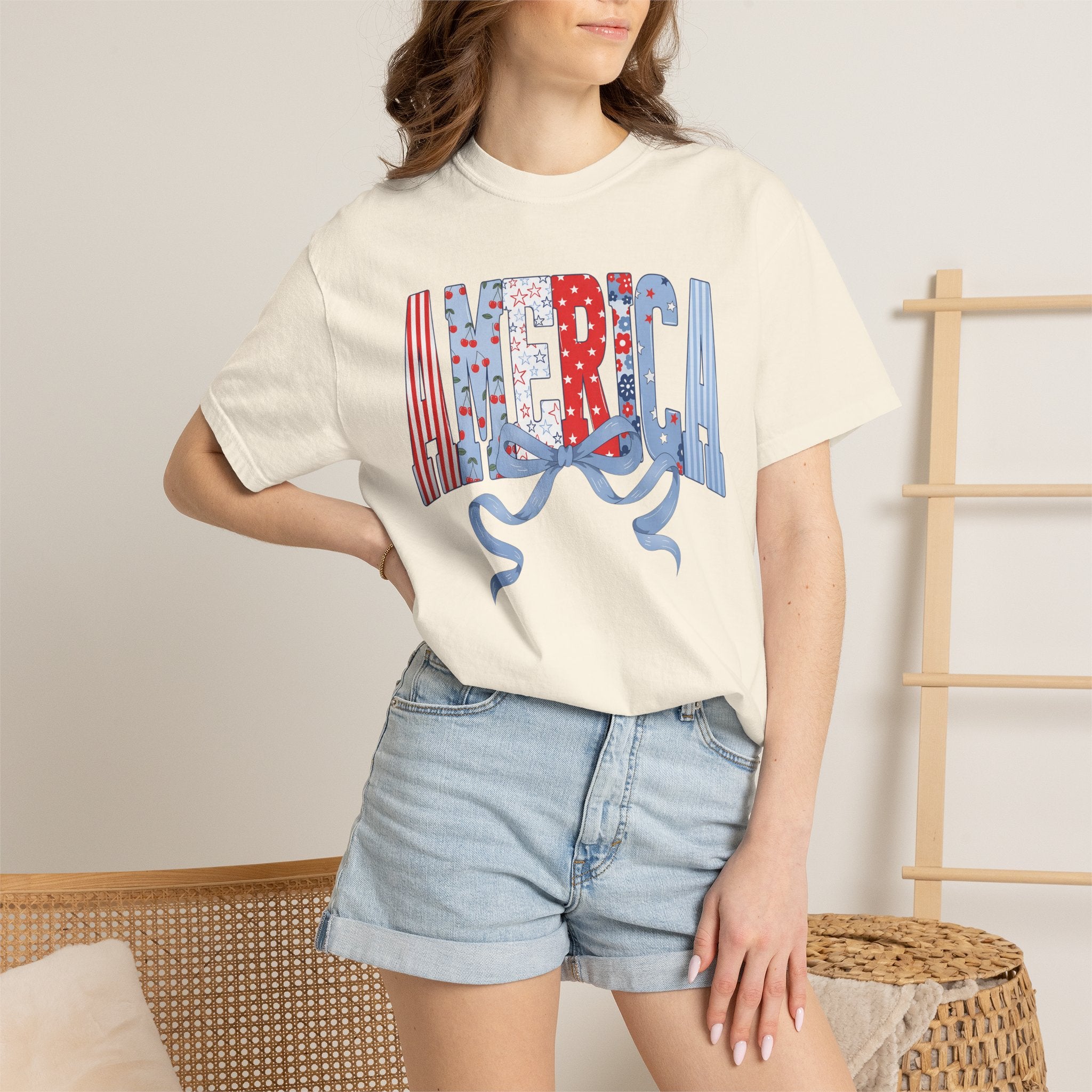 America Ribbon Graphic T-Shirt — Patriotic Fourth of July Tee