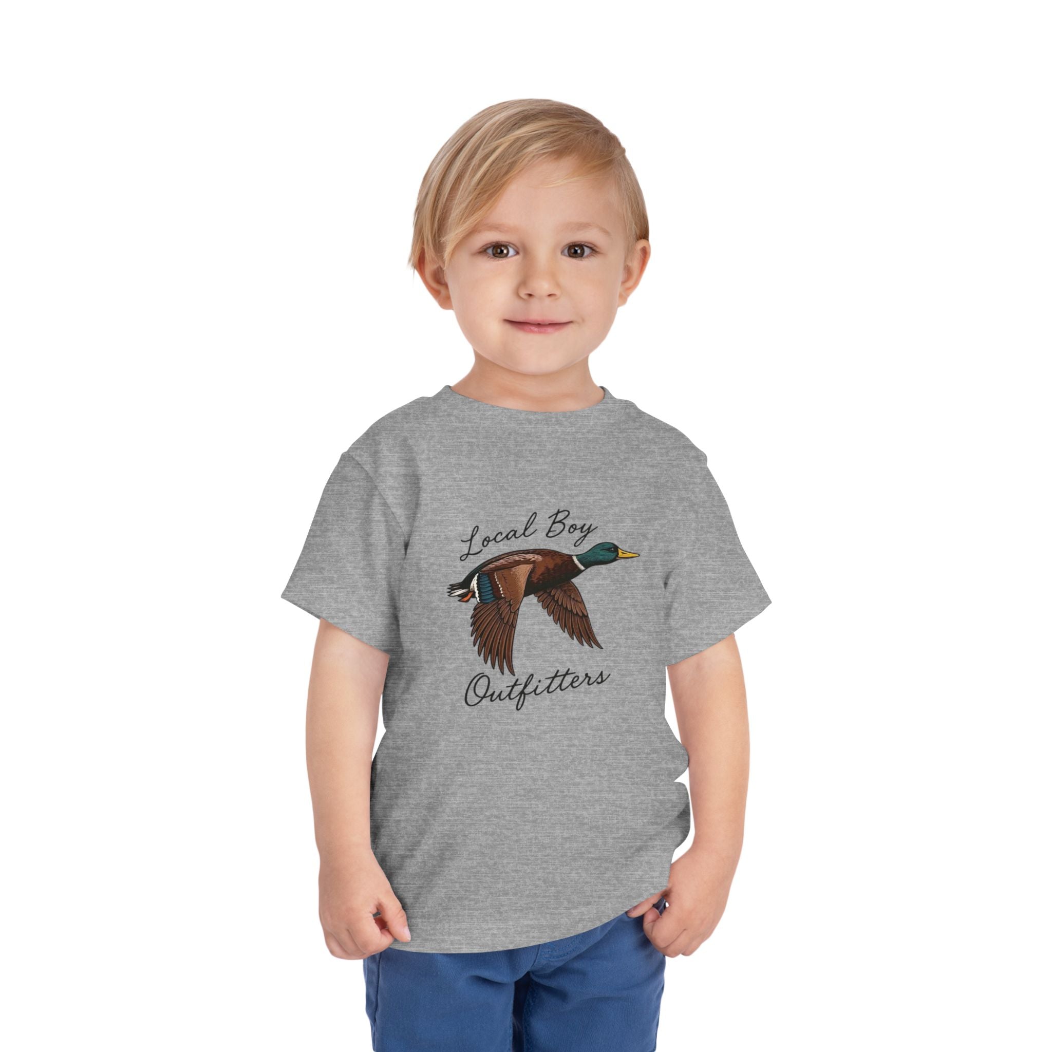 Toddler Tee — "Local Boy Outfitters" Flying Mallard Duck Shirt