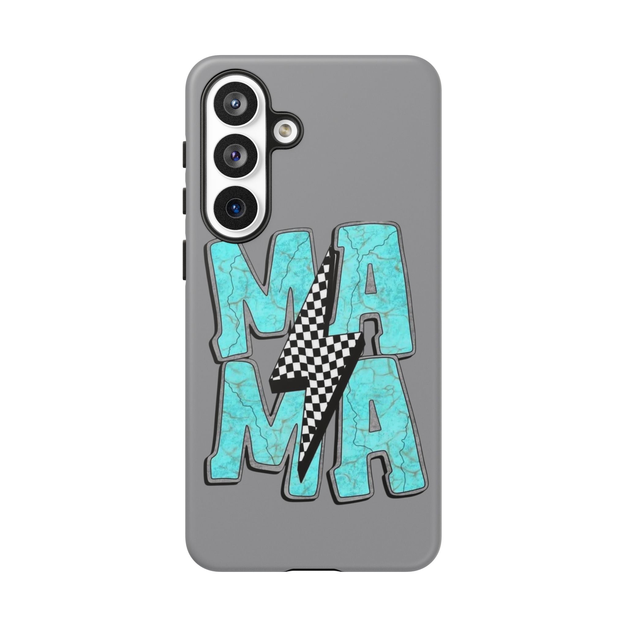 Mama Lightning Phone Case — Turquoise Marble MAMA Design, Protective iPhone Case for Moms