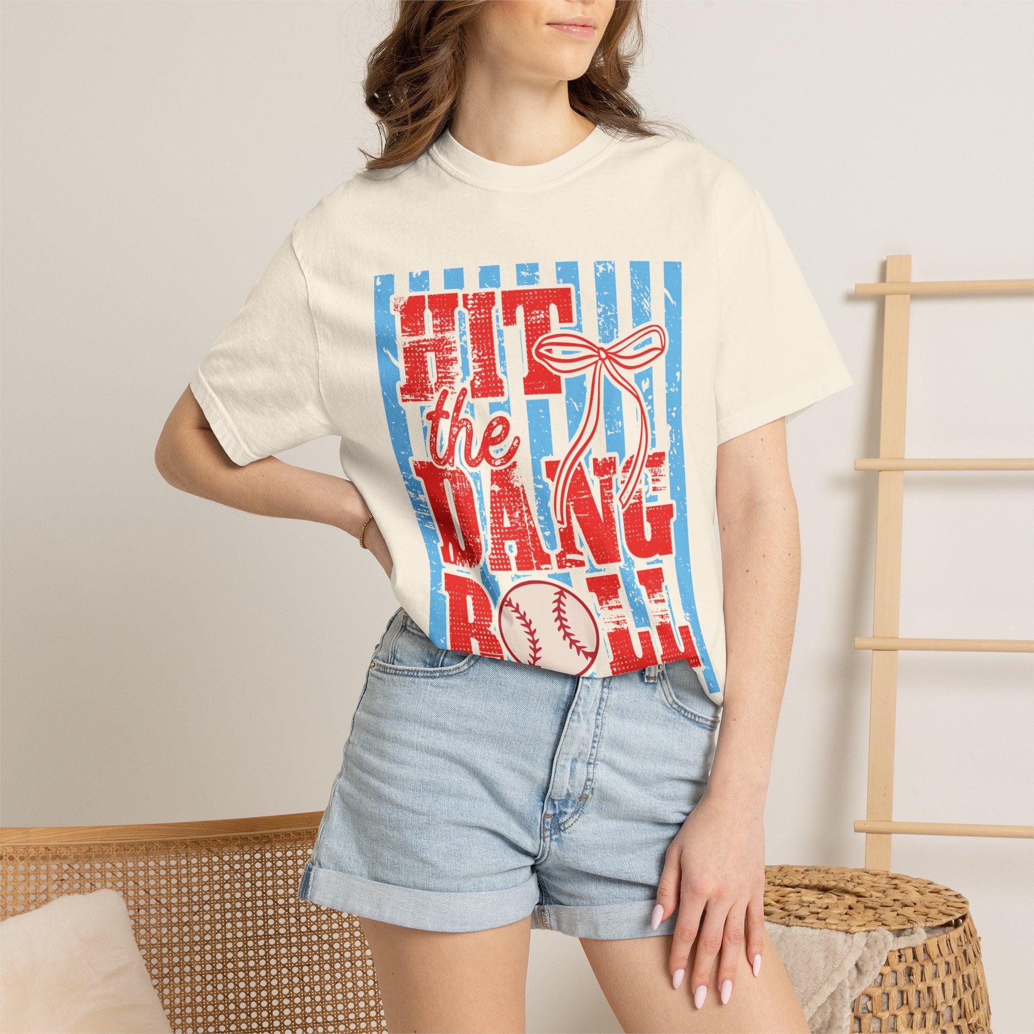 Hit the Dang Ball Baseball T-Shirt — Patriotic Retro Soft Graphic Tee