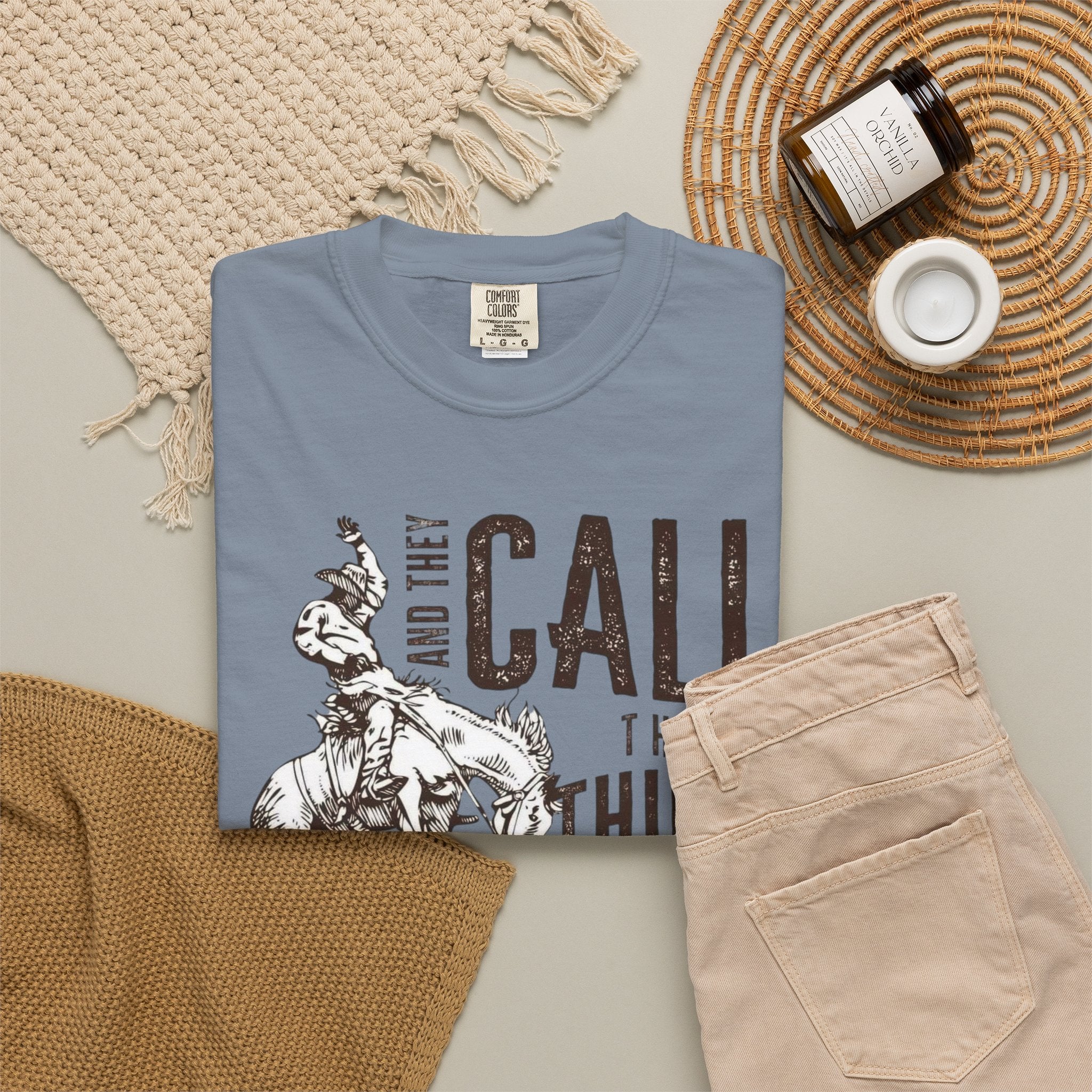 Rodeo Bucking Bull T-Shirt — "And They Call The Thing Rodeo" Western Graphic Tee