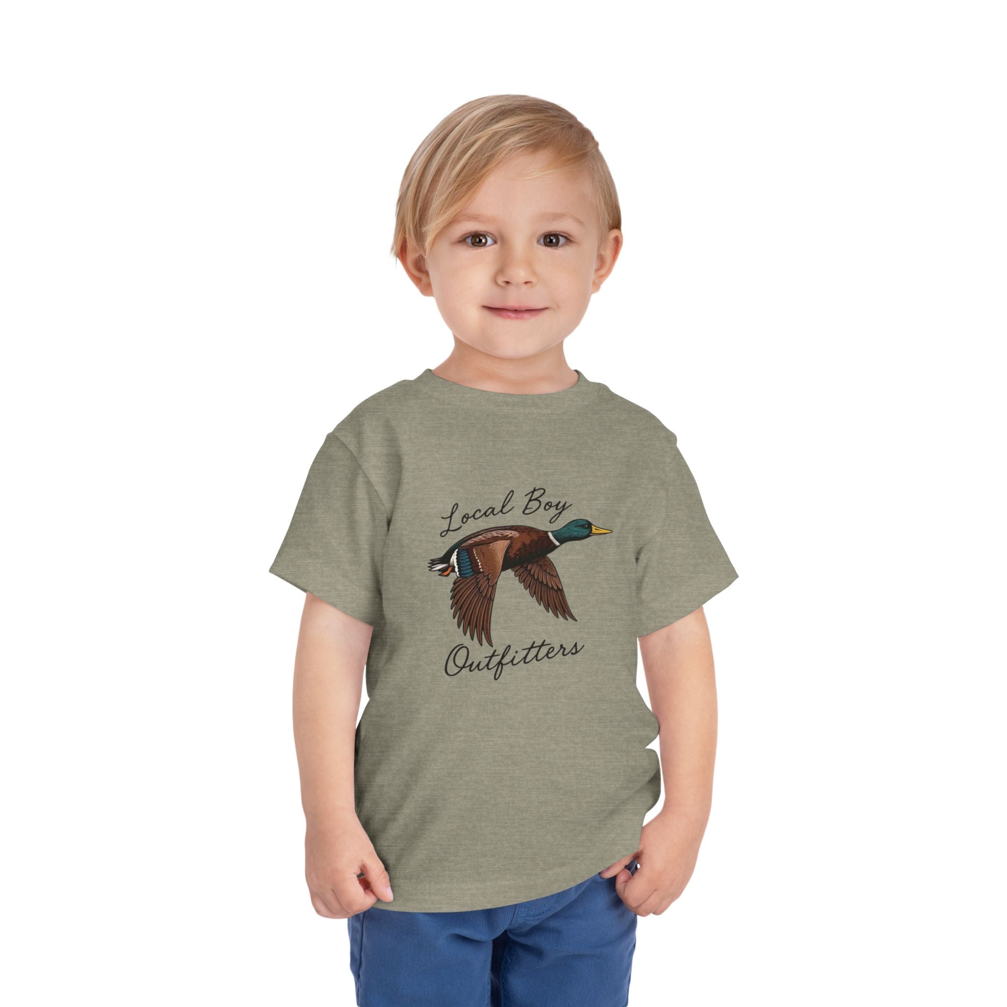 Toddler Tee — "Local Boy Outfitters" Flying Mallard Duck Shirt
