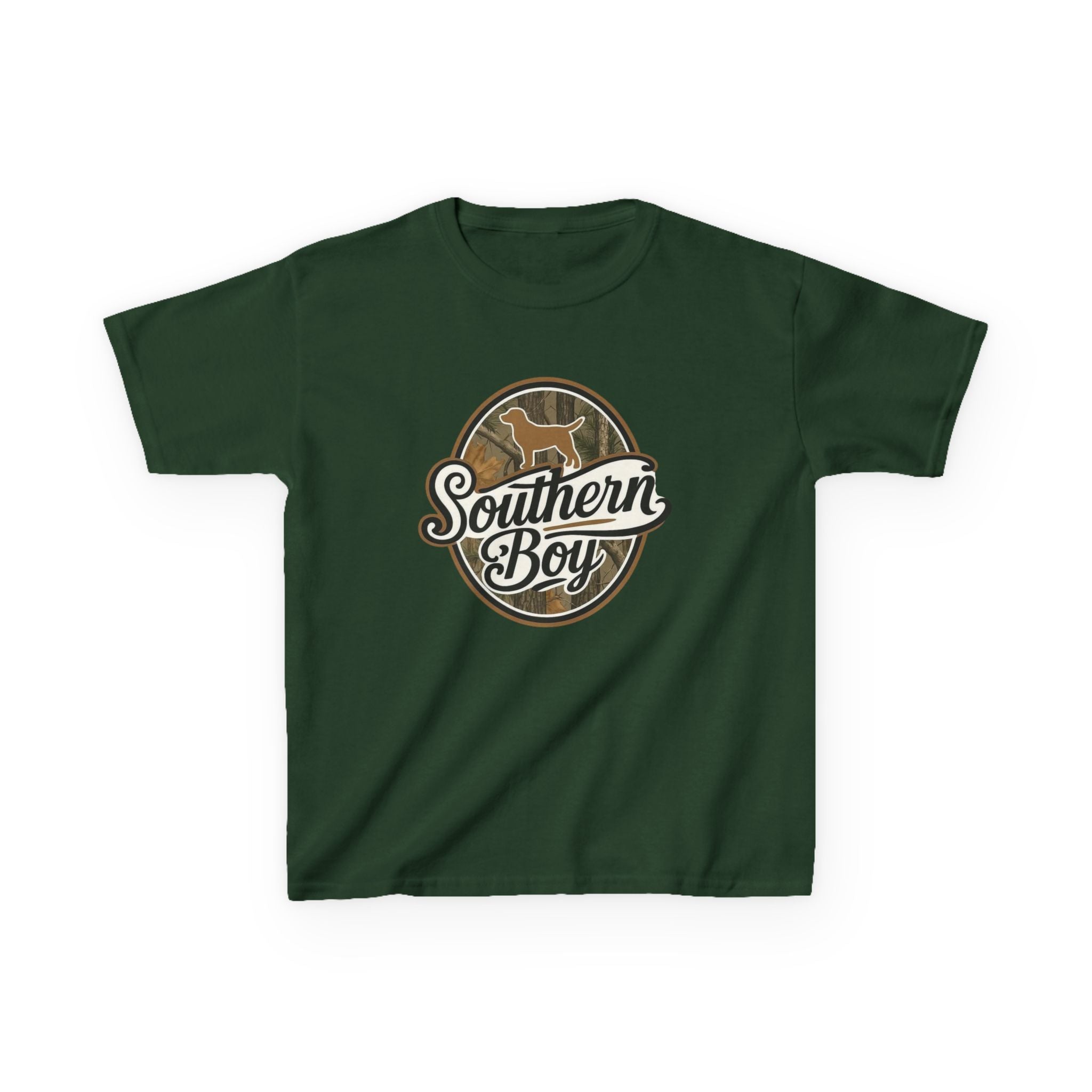 Southern Boy Kids T-Shirt | Camouflage Script Logo